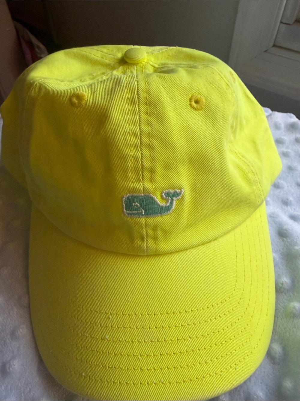 Vineyard Vines Yellow Baseball Cap with Teal Logo